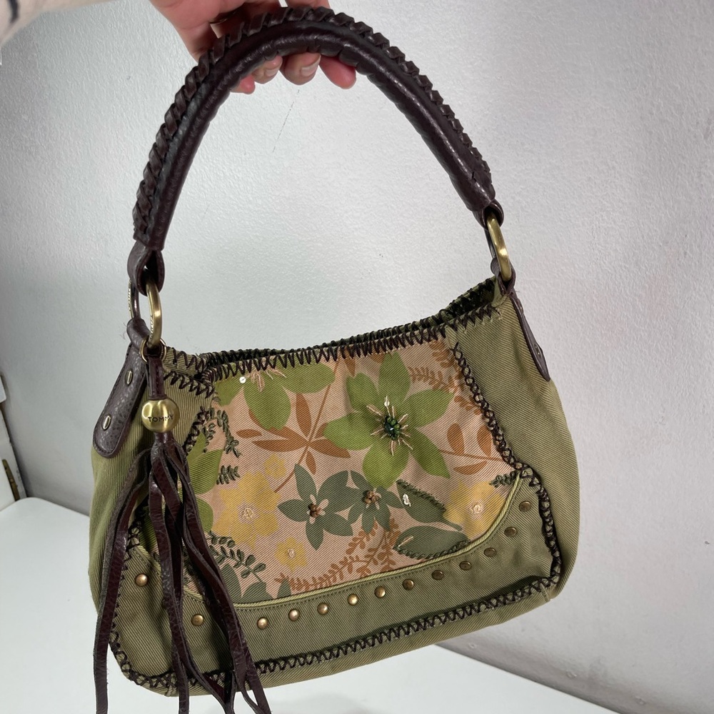 Y2K Tommy Hilfiger Shoulder Bag Boho Fairycore  Braided Strap Tassel Beaded